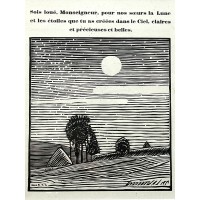 Nokturn z serii Żniwa - grafika Art Deco, lata 30. XX w., Francja